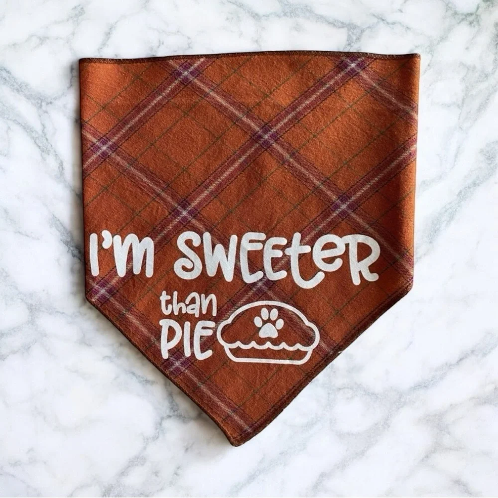 DOG Bandana - I’m Sweeter Than Pie - Size L Large